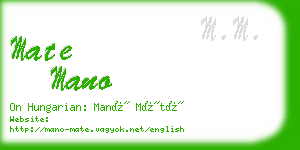 mate mano business card